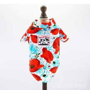 Frenchie World Shop Dog Clothing red and blue / L Frenchie World® Flower Hawaiian shirts