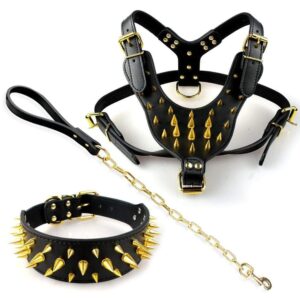 Frenchie World Shop Dog Accessories Frenchie World® natural leather collar, leash and harness set