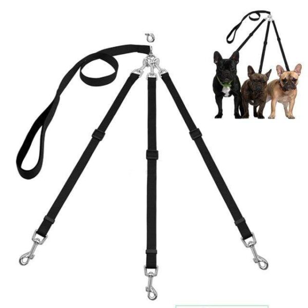 Frenchie World Shop Dog Accessories black / M Frenchie World® Triple dog leash