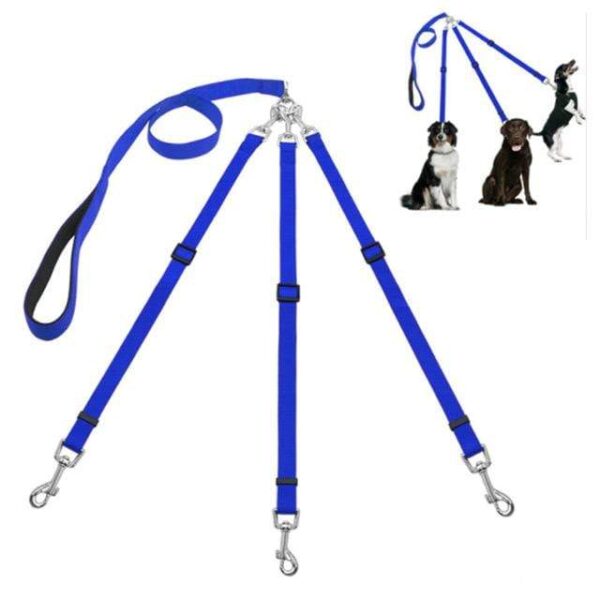 Frenchie World Shop Dog Accessories blue / M Frenchie World® Triple dog leash