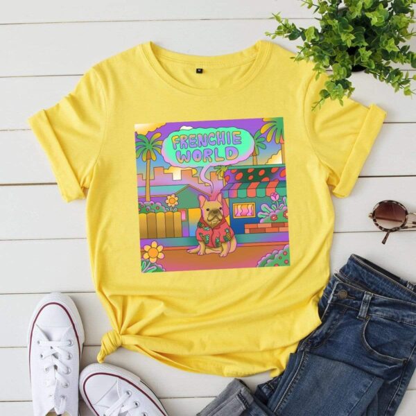 Printify T-Shirt Yellow / S Frenchie World Vaporware Exclusive Woman's T-shirt