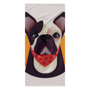 teelaunch Beach Towel Beach Towel Frenchie World x Nickola Beach Towel