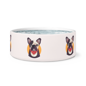 teelaunch Dog Bowls Dog Bowl Frenchie World x Nickola Ceramic Dog Bowl