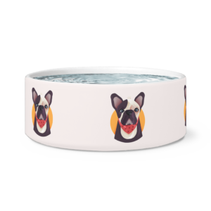 teelaunch Dog Bowls Dog Bowl Frenchie World x Nickola Ceramic Dog Bowl