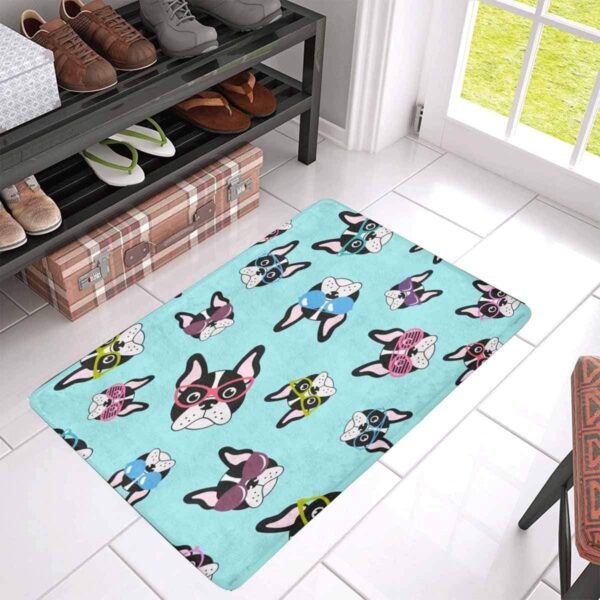 Frenchie World Shop Frenchies With Glasses Doormat