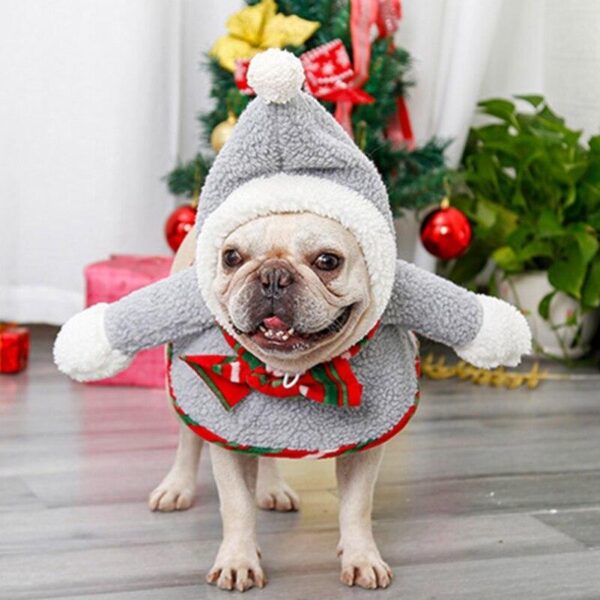Frenchie World Shop Funny Pet Dog Snowman Transformation Christmas Dog Clothes Hooded Costume Cosplay Dress Up French Bulldog Chihuahua Pug Coat