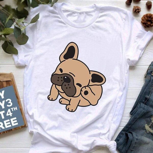 Frenchie World Shop Funny T Shirt Women Harajuku French Bulldog T-shirt Kawaii Cartoon T Shirt Women Cute Anime T-shirt Summer Graphic Tees Female