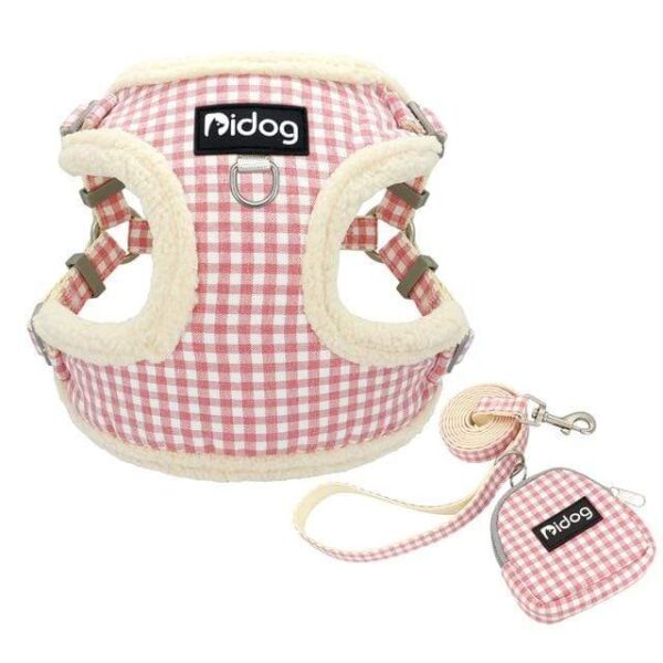 Frenchie World Shop 117 red / S Fuzzy Flowers French Bulldog Winter Harness