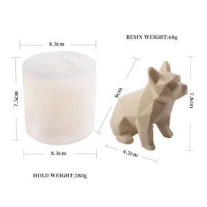 Frenchie World Shop 02 Geometric French Bucket Dog Silicone Mold Handmade Aromatherapy Plaster Mould Car Home Decoration Bulldog Diy Clay Gypsum Molds