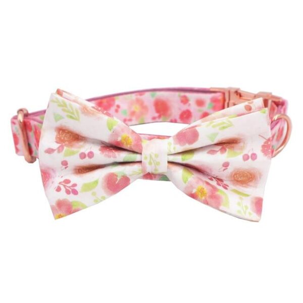 Frenchie World Shop floral collar bow / S Girly French Bulldog Harness, Leash and Collar Set