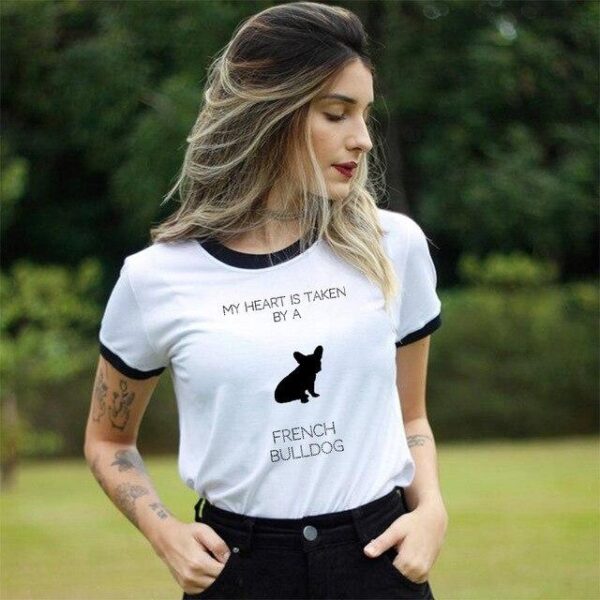 Frenchie World Shop CHE-17-15 / S Graphic Printed French Bulldog Women’s T-shirt