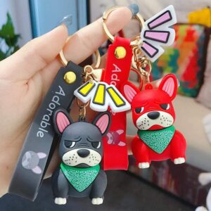 Frenchie World Shop Grumpy Frenchie Keychain