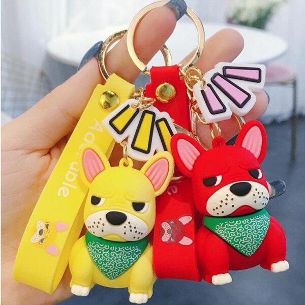 Frenchie World Shop Grumpy Frenchie Keychain