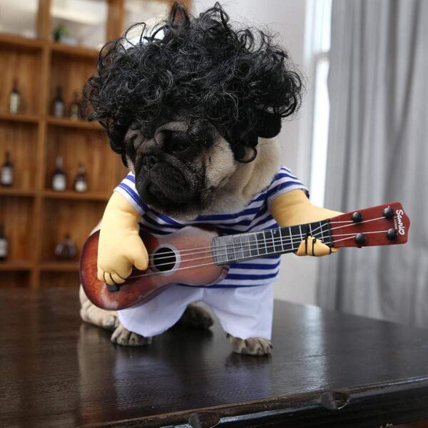 Frenchie World Shop Guitar Player dog costume