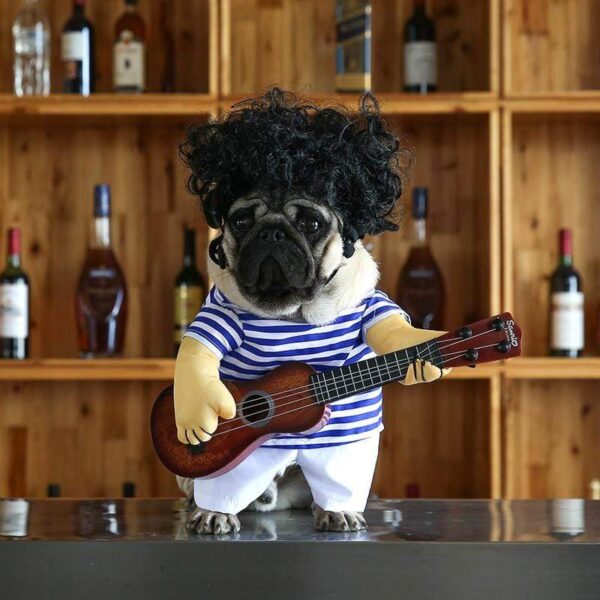 Frenchie World Shop Guitar Player dog costume