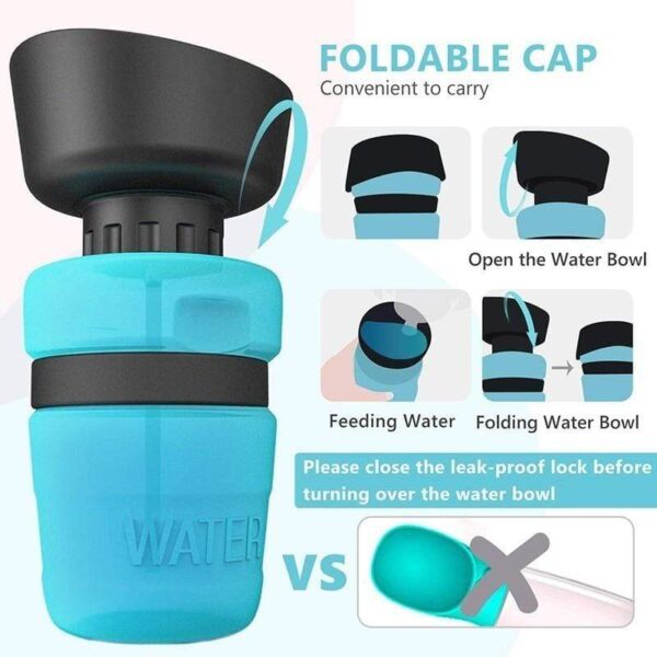 Frenchie World Shop H2O French Bulldog Foldable Portable Water Bottle