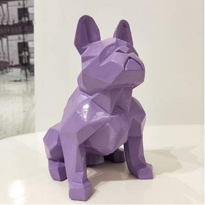 Frenchie World Shop Homeware Purple Handmade geometric French bulldog sculpture