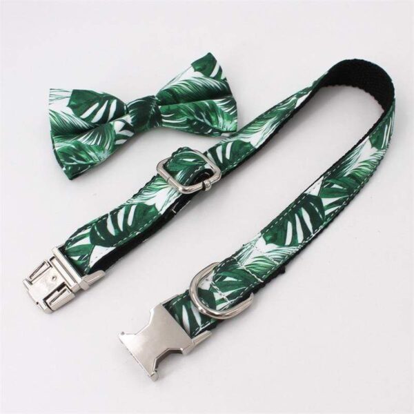 Frenchie World Shop Hibiscus Collar, Leash & Bow Tie Set