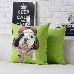 Frenchie World Shop Hippie French Bulldog Pillow Covers