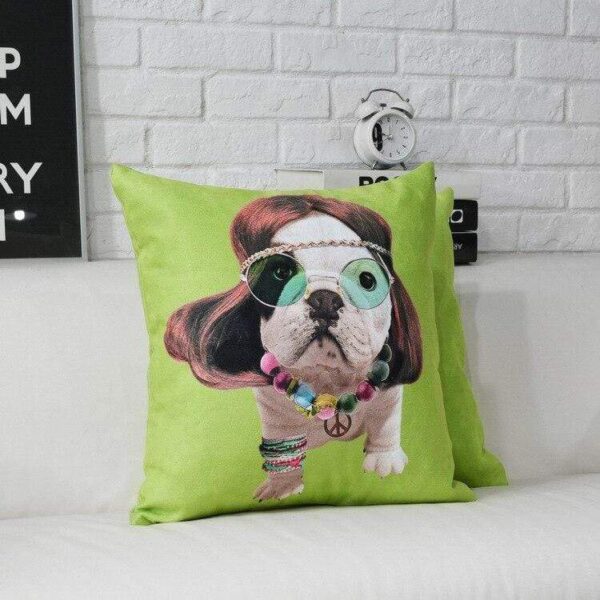 Frenchie World Shop Hippie French Bulldog Pillow Covers