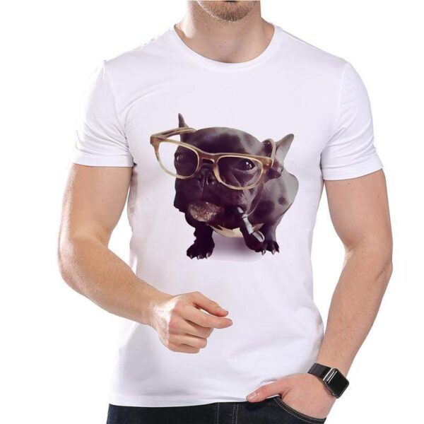 Frenchie World Shop pipe smoker / xs Hipster Frenchie t-shirt