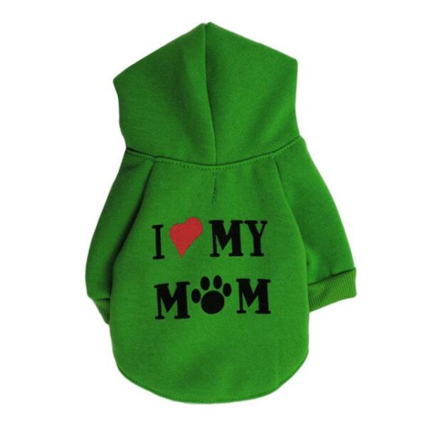 Frenchie World Shop Dog Clothing Green / S / United States I Heart Mom Dog Hoodie