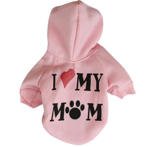 Frenchie World Shop Dog Clothing Pink / S / United States I Heart Mom Dog Hoodie