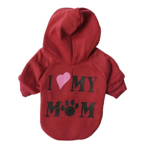 Frenchie World Shop Dog Clothing Red / S / United States I Heart Mom Dog Hoodie