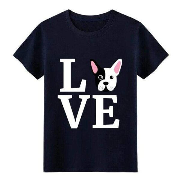 Frenchie World Shop Navy Blue / S I Love My French Bulldog t shirt