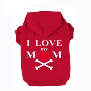 Frenchie World Shop Red / XS I Love My Mom Dog Hoodie