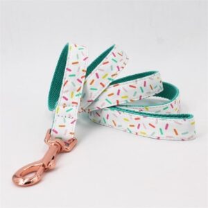 Frenchie World Shop leash / XS Ice Cream Printed Collar, Leash & Bowtie Set