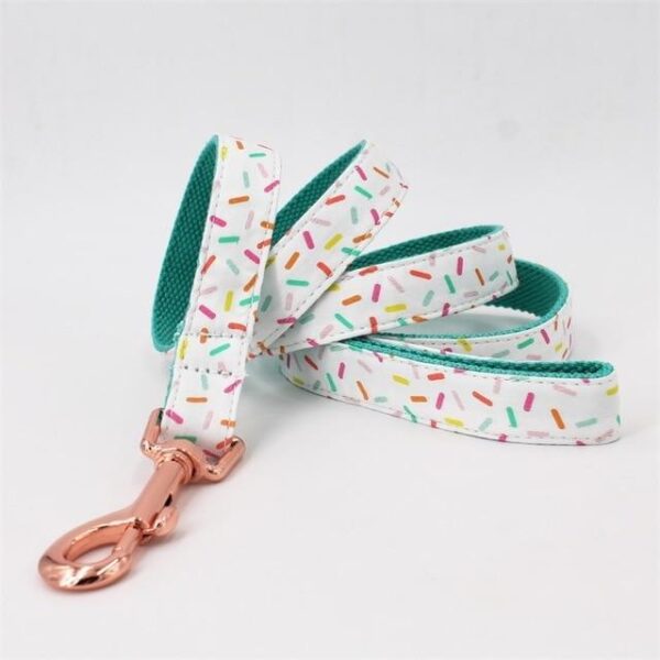Frenchie World Shop leash / XS Ice Cream Printed Collar, Leash & Bowtie Set