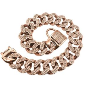 Frenchie World Shop Rose Gold / L   32mmx51cm Ice Diamond Stainless Steel French Bulldog Collar