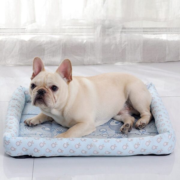 Frenchie World Shop Blue / XL 76x61cm / United States Ice-Silk French Bulldog Summer Bed