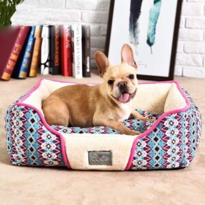 Frenchie World Shop pink / 47x42x17cm Italian Handmade French Bulldog Bed