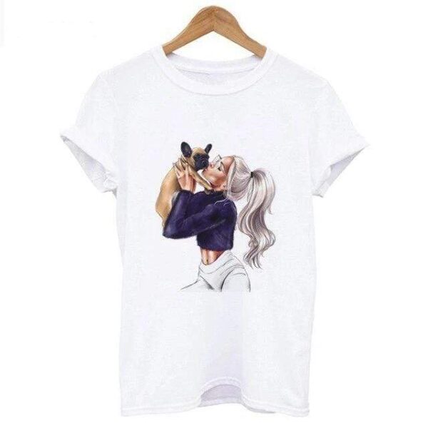 Frenchie World Shop Kissing Frenchie Women T-shirt