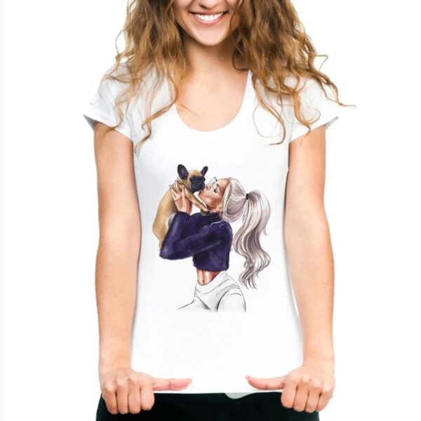 Frenchie World Shop Kissing Frenchie Women T-shirt