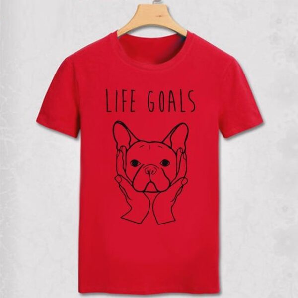 Frenchie World Shop 1red / S Life Goals French Bulldog T-shirt