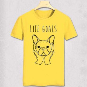 Frenchie World Shop 1yellow / S Life Goals French Bulldog T-shirt