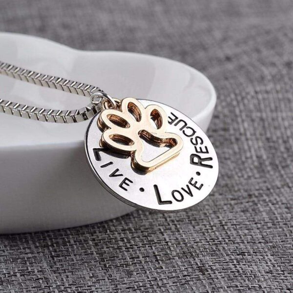 Frenchie World Shop "LIVE LOVE RESCUE" Necklace