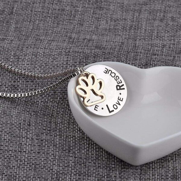 Frenchie World Shop "LIVE LOVE RESCUE" Necklace