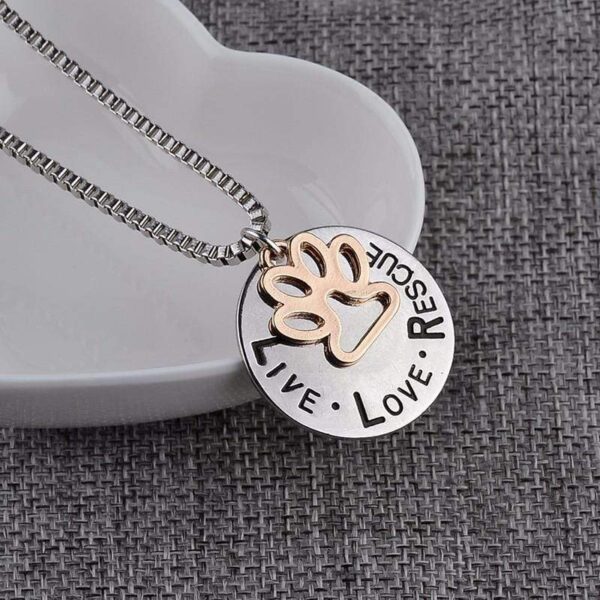 Frenchie World Shop "LIVE LOVE RESCUE" Necklace