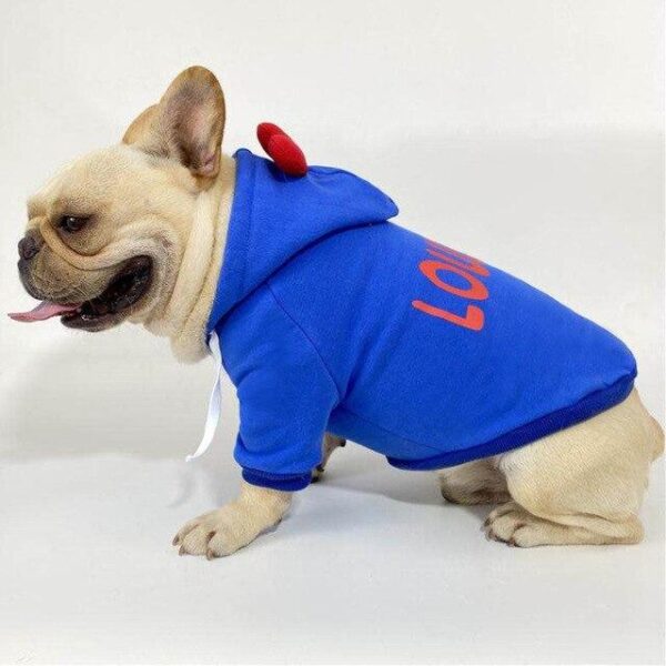 Frenchie World Shop Blue / M Love You Apple French Bulldog Hoodie