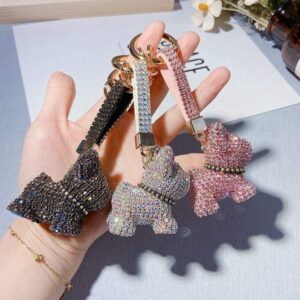 Frenchie World Shop Luxury Diamond Frenchie Keychain