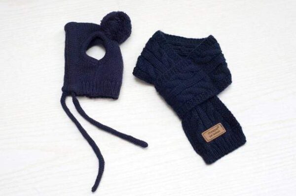 Frenchie World Shop Black / S Luxury Knittied French Bulldog Beanie and Scarf Set