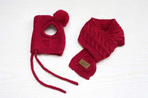 Frenchie World Shop Red / S Luxury Knittied French Bulldog Beanie and Scarf Set