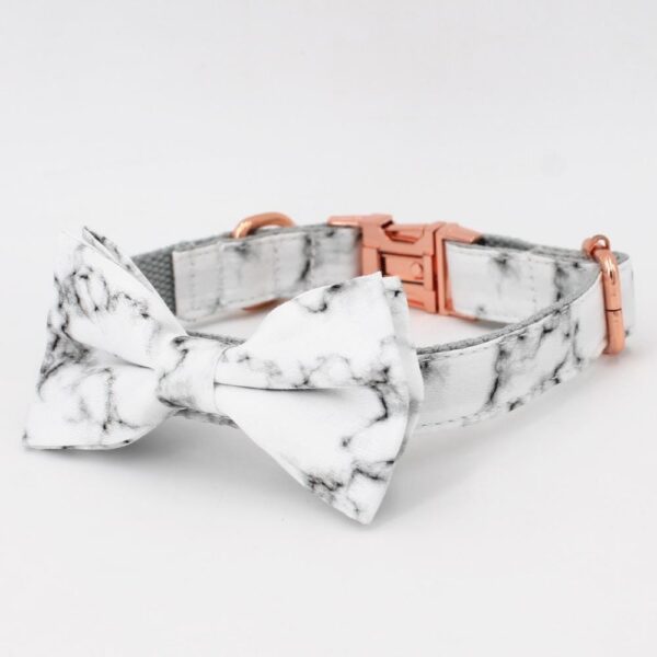 Frenchie World Shop Marble Collar, Leash & Bow Tie Set