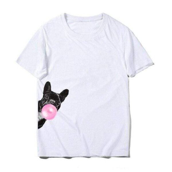 Frenchie World Shop Mens French Bulldog Bubble Gum T-shirt