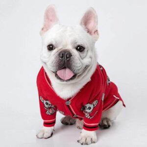 Frenchie World Shop Red / XL-9-11kg Mouse French Bulldog Cardigan