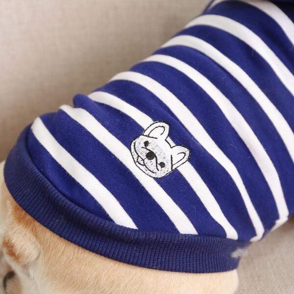 Frenchie World Shop Navy Striped French Bulldog Hoodie